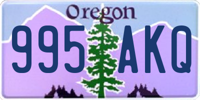 OR license plate 995AKQ