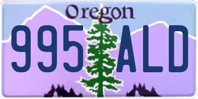 OR license plate 995ALD