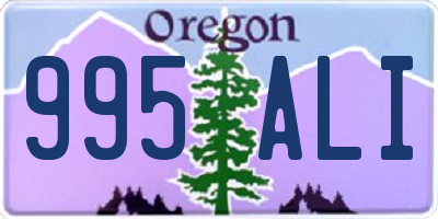 OR license plate 995ALI
