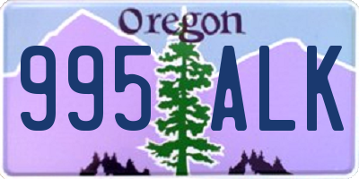 OR license plate 995ALK