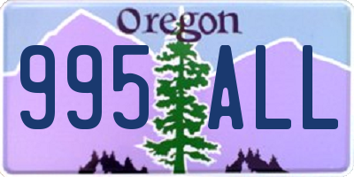 OR license plate 995ALL