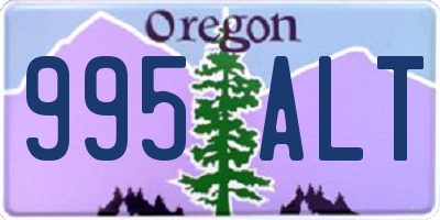 OR license plate 995ALT