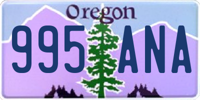 OR license plate 995ANA