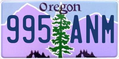OR license plate 995ANM
