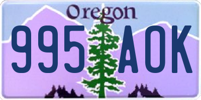 OR license plate 995AOK