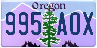 OR license plate 995AOX