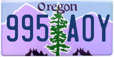 OR license plate 995AOY