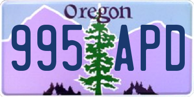 OR license plate 995APD