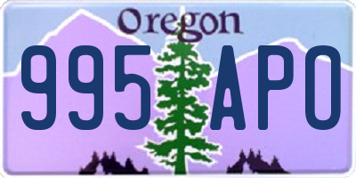 OR license plate 995APO