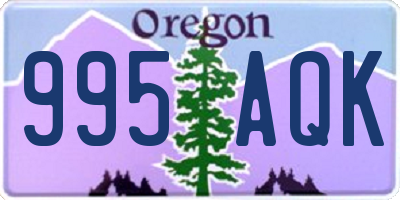 OR license plate 995AQK