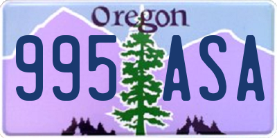 OR license plate 995ASA