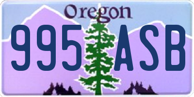 OR license plate 995ASB