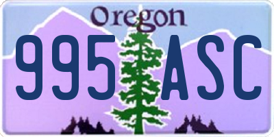 OR license plate 995ASC