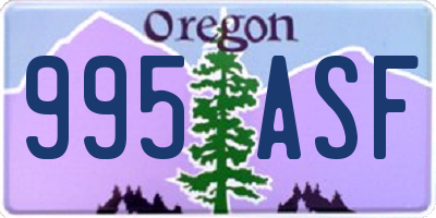 OR license plate 995ASF