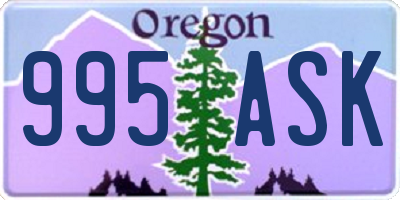 OR license plate 995ASK