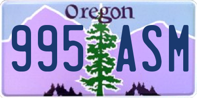 OR license plate 995ASM