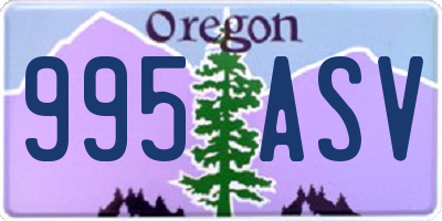 OR license plate 995ASV