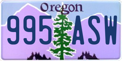 OR license plate 995ASW