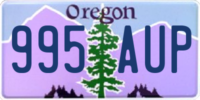 OR license plate 995AUP