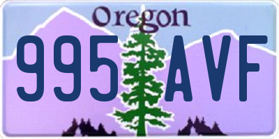 OR license plate 995AVF