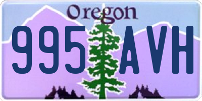 OR license plate 995AVH