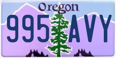 OR license plate 995AVY