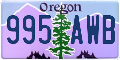 OR license plate 995AWB