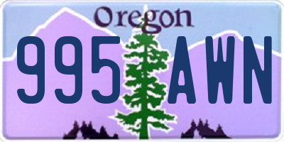 OR license plate 995AWN