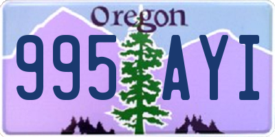 OR license plate 995AYI