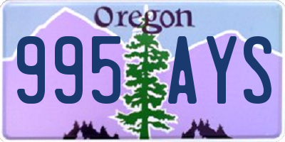 OR license plate 995AYS