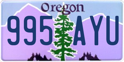 OR license plate 995AYU