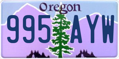 OR license plate 995AYW