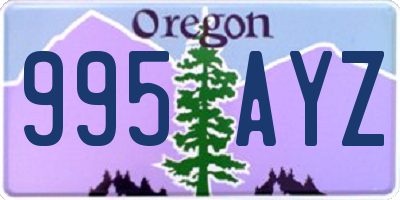 OR license plate 995AYZ