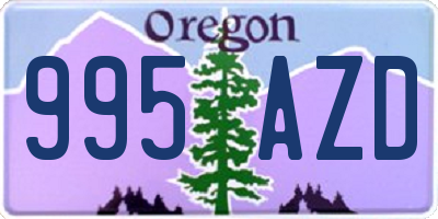OR license plate 995AZD