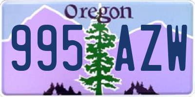 OR license plate 995AZW