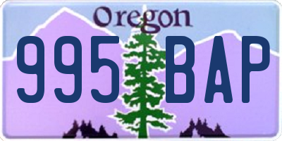 OR license plate 995BAP