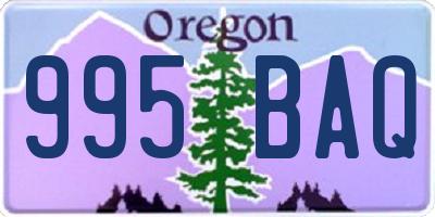 OR license plate 995BAQ