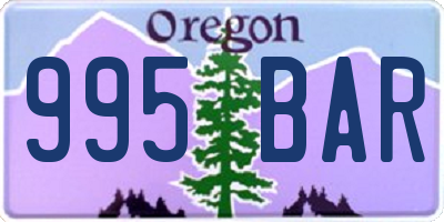 OR license plate 995BAR