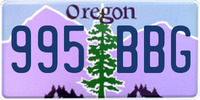 OR license plate 995BBG