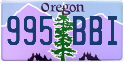 OR license plate 995BBI