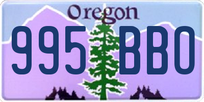 OR license plate 995BBO