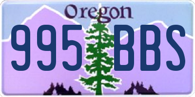OR license plate 995BBS