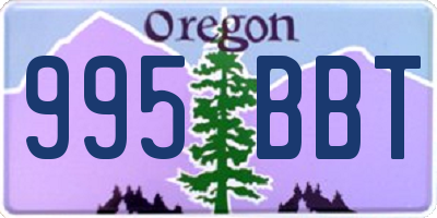 OR license plate 995BBT