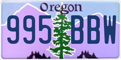 OR license plate 995BBW