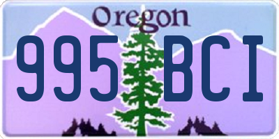 OR license plate 995BCI