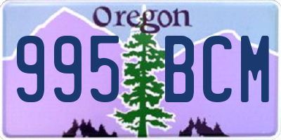 OR license plate 995BCM