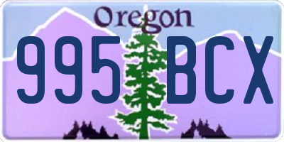 OR license plate 995BCX