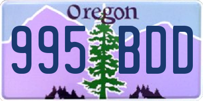 OR license plate 995BDD