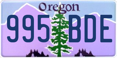 OR license plate 995BDE