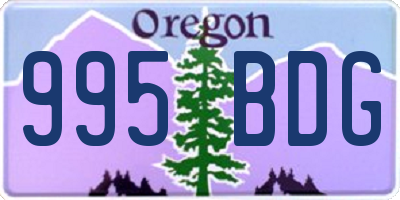 OR license plate 995BDG